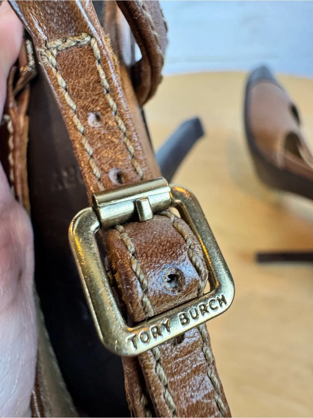 Tory Burch | Brown Two-Tone Slingback Kitten Heel, 7.5